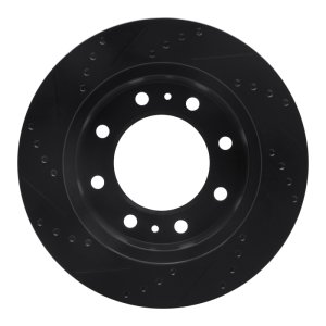 Chevrolet Avalanche 2500 Brake Rotor (1) - Front Right - R1 Concepts - Drilled & Slotted - Black - `01-`25